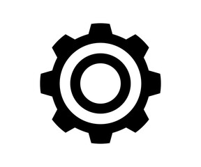 Black gear icon. Gear button, cogwheel vector design and illustration. 
