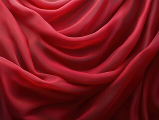 Obraz premium Luxurious crimson fabric with flowing waves and soft texture creating a sensual and elegant backdrop for design