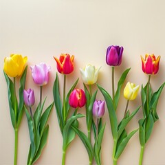 Fototapeta premium multicolored tulips.