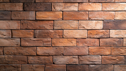 Obraz premium Textured brick wall with warm tones, showcasing rustic charm and natural beauty. Ideal for backgrounds in photography or design projects
