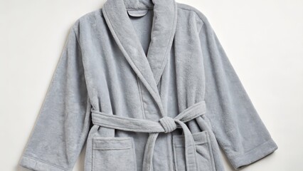 Gray Bathrobe on White Background