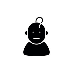 Child character simple glyph icon. Vector solid isolated black illustration.
