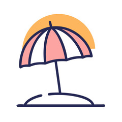 Fototapeta premium Umbrella Beach Icon Vector Illustration