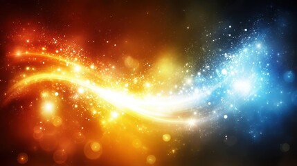 Fototapeta premium Fiery and icy light trails swirl, abstract background