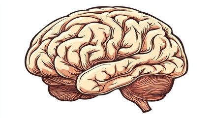 Human Brain Anatomy Illustration