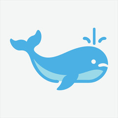 Fototapeta premium Humpback whale. Logo. Isolated whale on white background ,whale vector illustration design