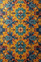 Fototapeta premium Colorful geometric vintage tiles in seamless design, colorful, seamless