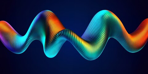 Fototapeta premium Abstract Colorful 3D Waveform Design Element Digital Art Background