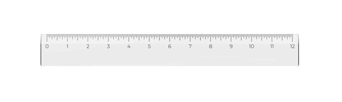 Plastic transparent ruler. Isolated. 3d illustration.