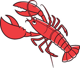 Vibrant Cartoon Lobster Illustration