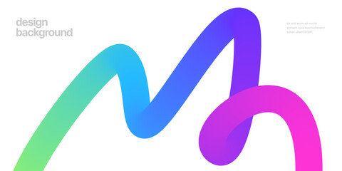 Background with wavy gradient shapes. Colorful squiggles gradient lines design for flyer, poster, cover or banner. Vector illustrations.