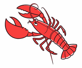 Vibrant Cartoon Lobster Illustration