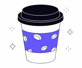 Stylish Takeaway Coffee Cup with Pill-Shaped Design