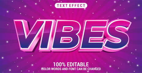 Obraz premium Editable Vibes text style effect