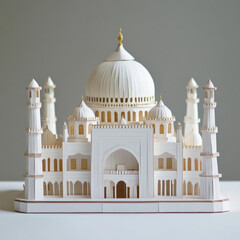Obraz premium detailed papercraft model of architectural wonder, showcasing intricate designs and structures