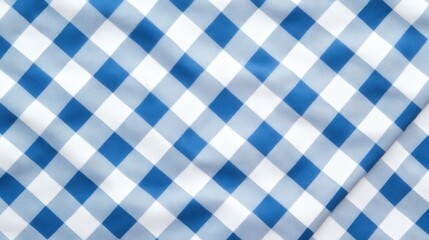 A blue and white checkered pattern with square diamonds, creating a stylish and vibrant textile design.