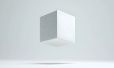 Obraz premium Floating White Cube in Minimalistic and Abstract Background Design
