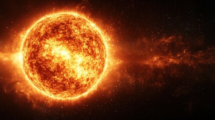 Fiery Sun in Cosmic Space