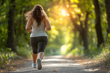 femme en surpoids faisant du sport