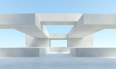 Fototapeta premium Minimalist Architectural Structure with Open Sky and Clean Lines