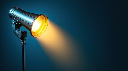 High-contrast lighting effect with a single warm spotlight against a dark background.