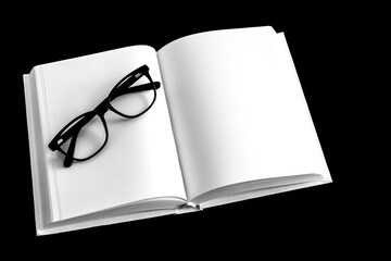 A white paper with space for text on a black background. Notepad