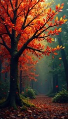 Fototapeta premium brown rectangle background with a bunch of colorful branches, tree, branch, nature