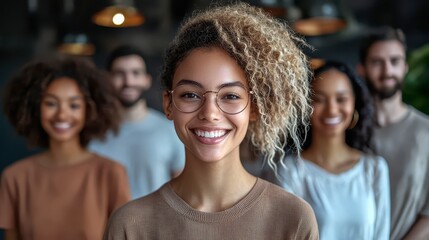 Obraz premium Group of successful Ensuring Workplace Inclusivity through Diverse Hiring Practices laugh smile and great success emotion