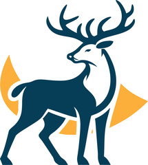 Majestic Deer Silhouette Against a Crescent Moon