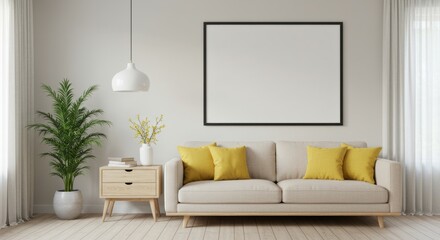 Fototapeta premium Cozy Living Room with Modern Minimalism