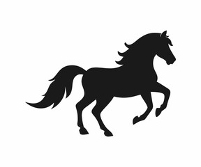 Silhouetted running horse, perfect for equestrian design