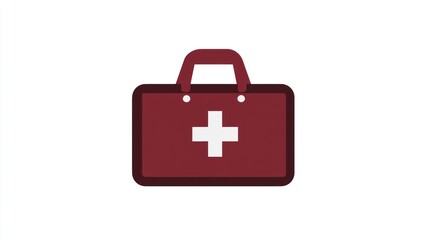 Obraz premium Medical Kit Bag, Empty, Flat Design, Healthcare Icon