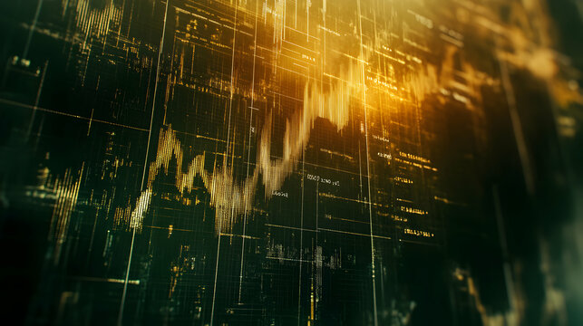 Abstract Technological Interface Showing Complex Data Visualization and Calculations Display - Powered by Adobe