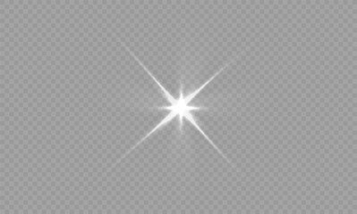 Elegant White Glow Light Effect with Starburst and Sparkles, Abstract Vector Art with Shimmering Light Rays, Glowing Effects, and Sparkling Starbursts for Stunning Creative Illustrations and Designs.