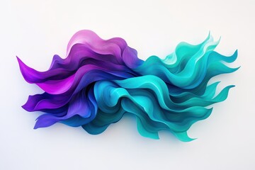 Colorful abstract wall art featuring flowing waves in shades of purple and teal for modern interior decoration