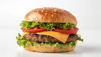 Cheeseburger on White Background