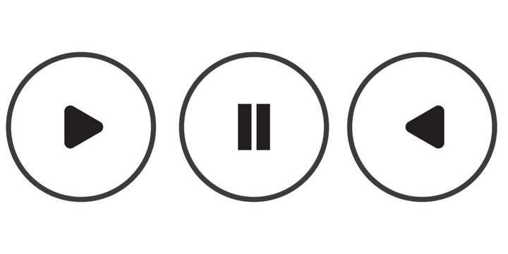 Play button flat icons on transparent backdrop. Digital web vector illustration design. play button icon set transparent background play button set png. EPS 10.
