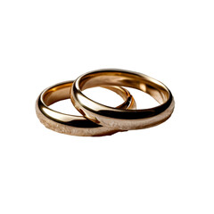 gold wedding rings. wedding rings on a transparent background