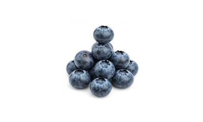 Fresh Blueberry Isolated on Pure White Background with Full Depth of Field