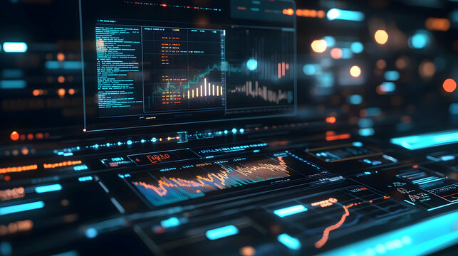 Advanced digital interface for data visualization offering real-time insights, and analysis