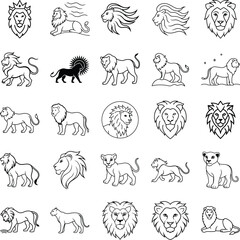 Majestic Lions A Collection of Line Art Designs and Symbols © Chaya