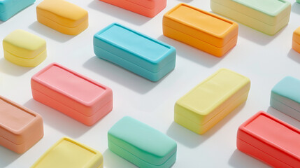 Erasers product shoot, on an isolated white background, object focused, png, stock image, hd quality,