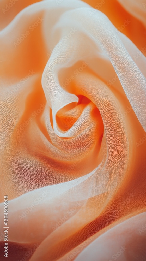 Poster abstract peach fabric waves in flowing motion capturing soft texture and light creating a delicate a