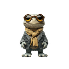 Dapper Toad in Grey Jacket and Mustard Scarf