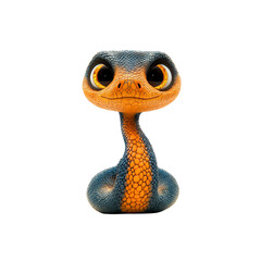 Fototapeta premium Adorable Cartoon Baby Snake with Big Eyes