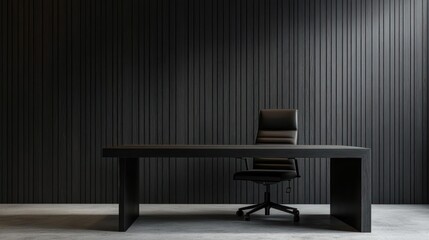 Fototapeta premium Empty dark executive office desk