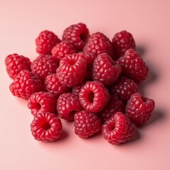 raspberries, studio macro, clean background, pastel colors