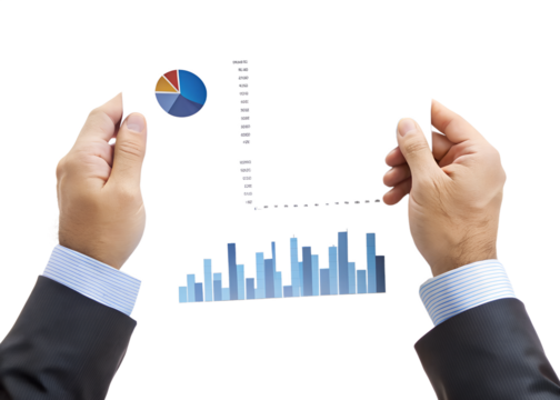 business man drawing graph on whiteboard
