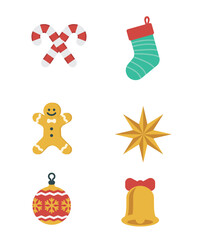 christmas element collection on white background stock illustration