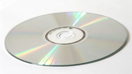 Compact Disc on White Background